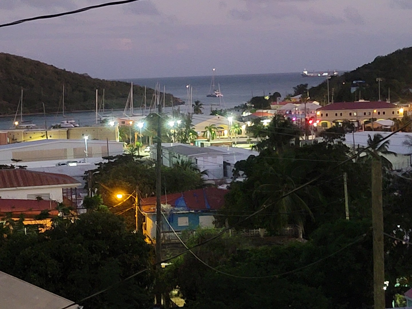 Night harbor view from 60 Anna's Fancy
